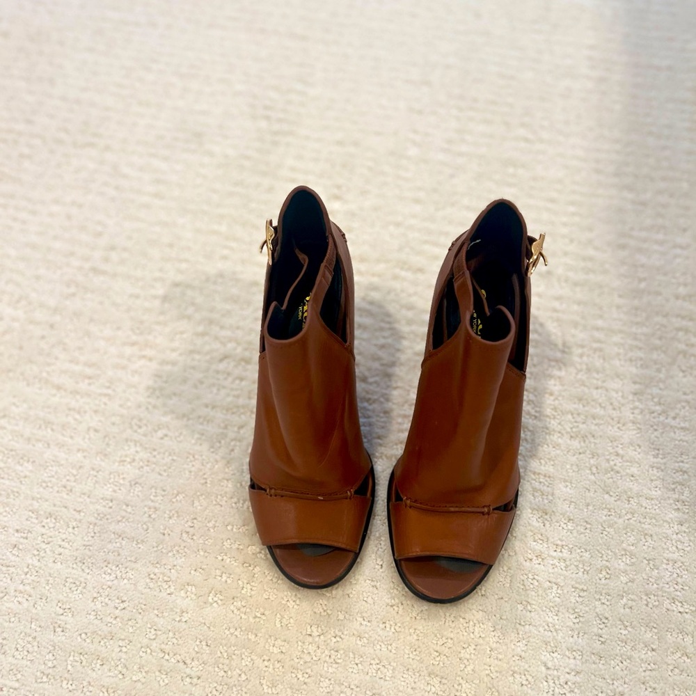 Leather open toe boot shoes